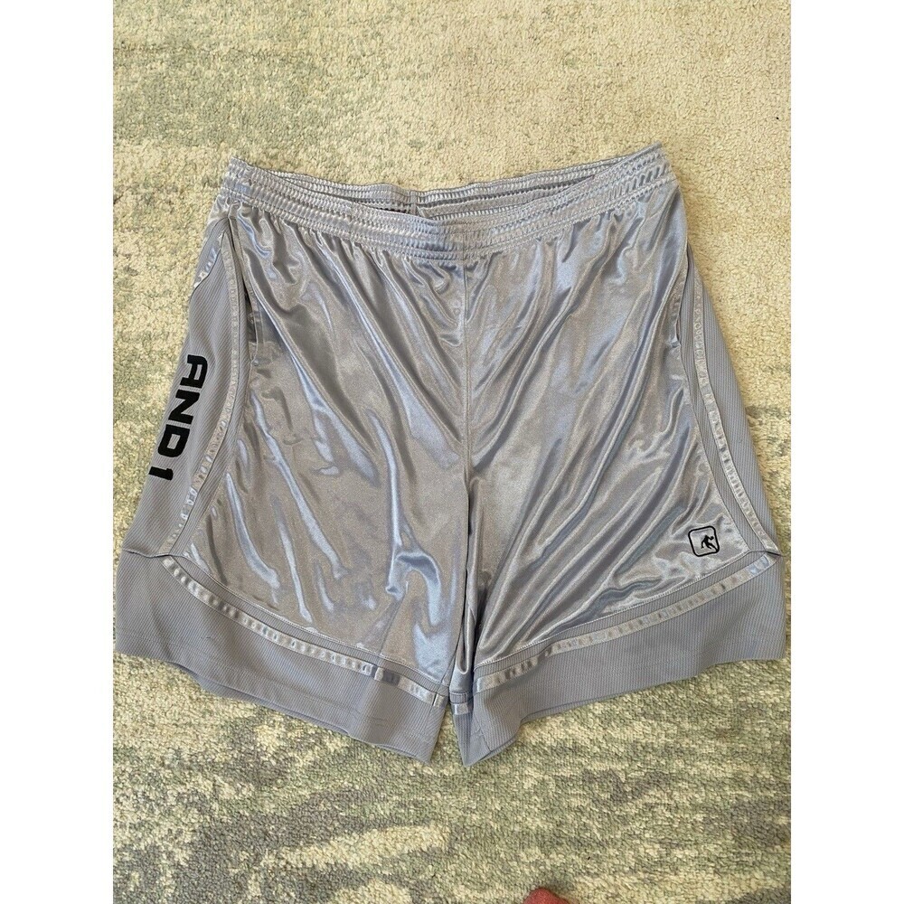 And1 3XL Gray Basketball Shorts 10.5” Dazzle Shiny Y2K